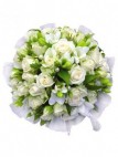Букет невесты №34. Роза кустовая, Фрезия. Стильный и необыкновенно нежный букет
