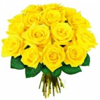 Желтые розы. Розы. Букет из 19 шикарных солнечных роз 