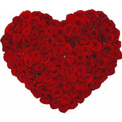 Сердце из 101 розы Гран При. Розы. Изысканная композиция из  роз,выполненная в форме сердца.